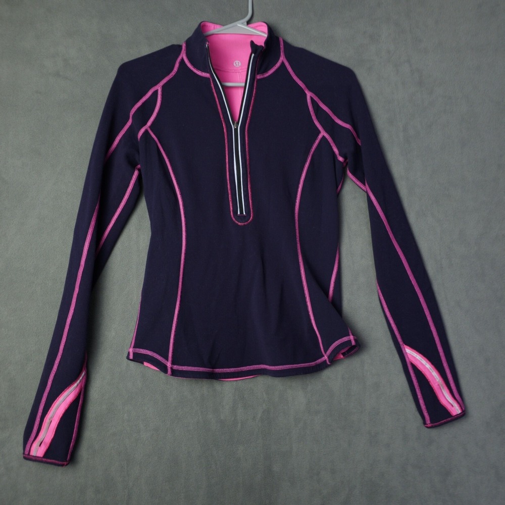 Lululemon Pink & black Full Zipper Athletic Jacket Women's‎ Xsmall/small. C128